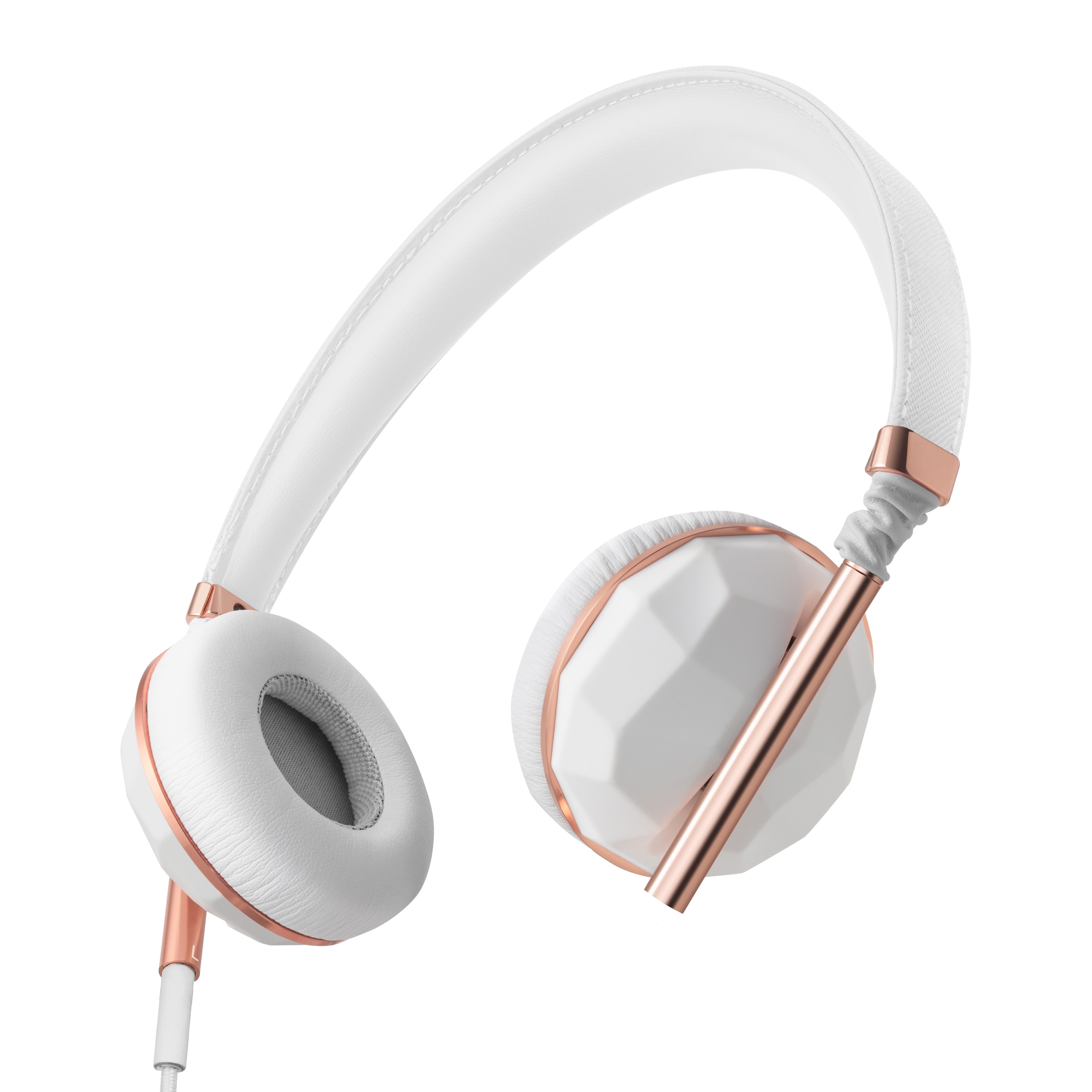 ... Ear Headphones in Faceted Ceramic and Rose Gold, 149.99, Caeden