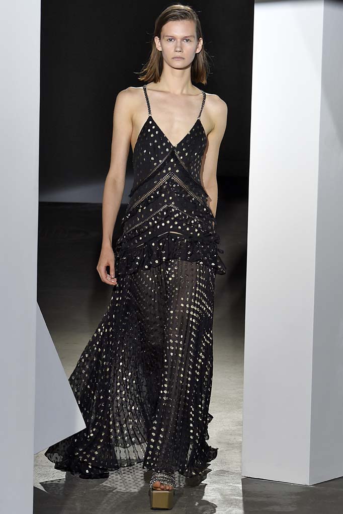 Self portrait metallic top polka dot maxi dress