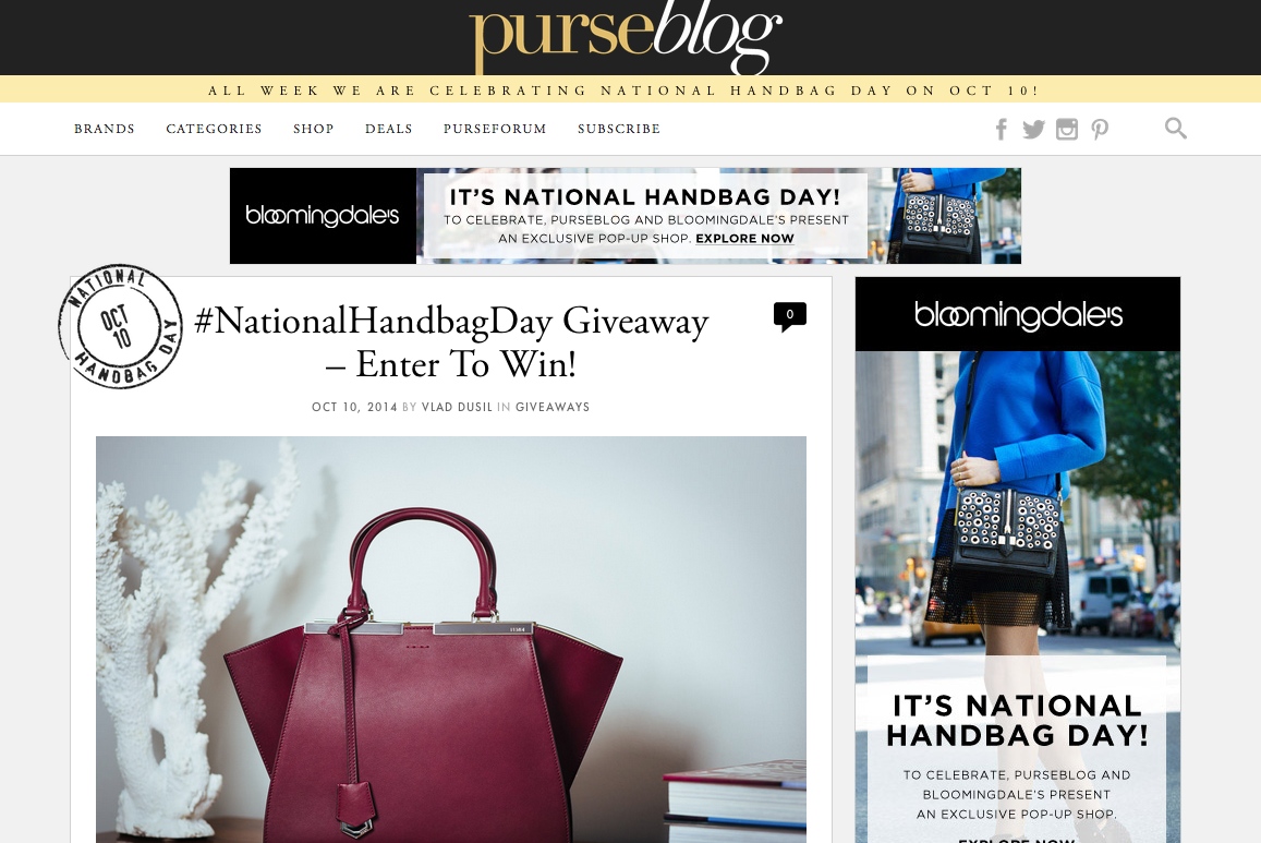 Win A Fendi Bag For National Handbag Day On PurseBlog - Daily