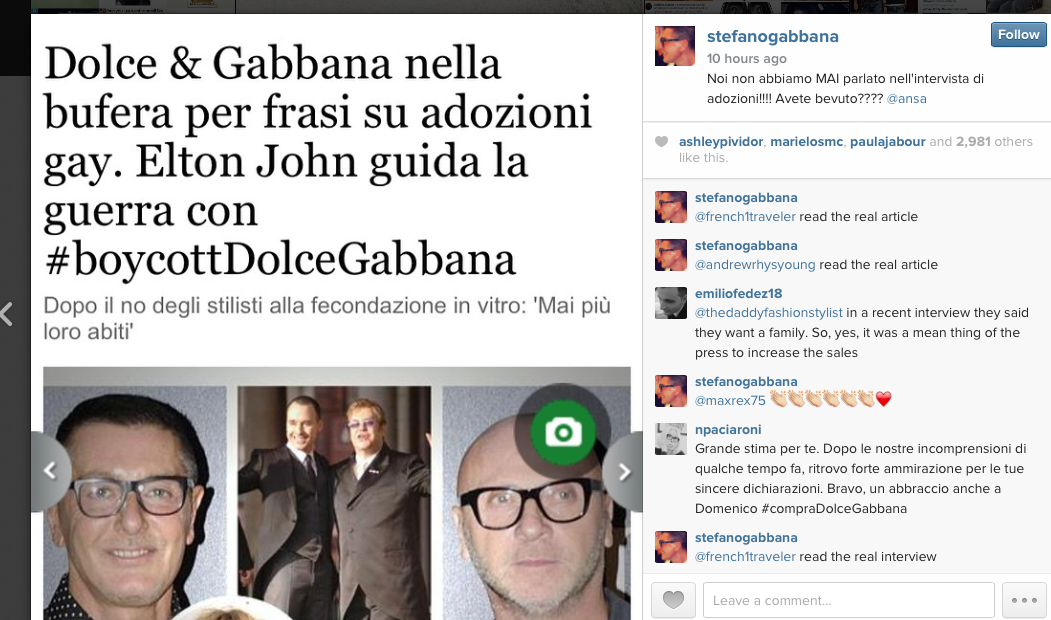 Dolce & Gabbana's Feud with Elton John Over Adoption
