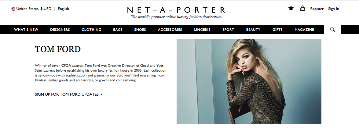 Tom Ford Launches Online For The First Time At NET-A-PORTER Today - Daily  Front Row