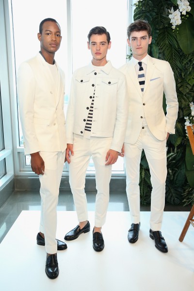 NEW YORK, NY - JULY 15:  Models pose on the runway at the Tommy Hilfiger Spring 2016 Men's Tailored Collection presentation on July 15, 2015 in New York City.  (Photo by Neilson Barnard/Getty Images Tommy HIlfiger)