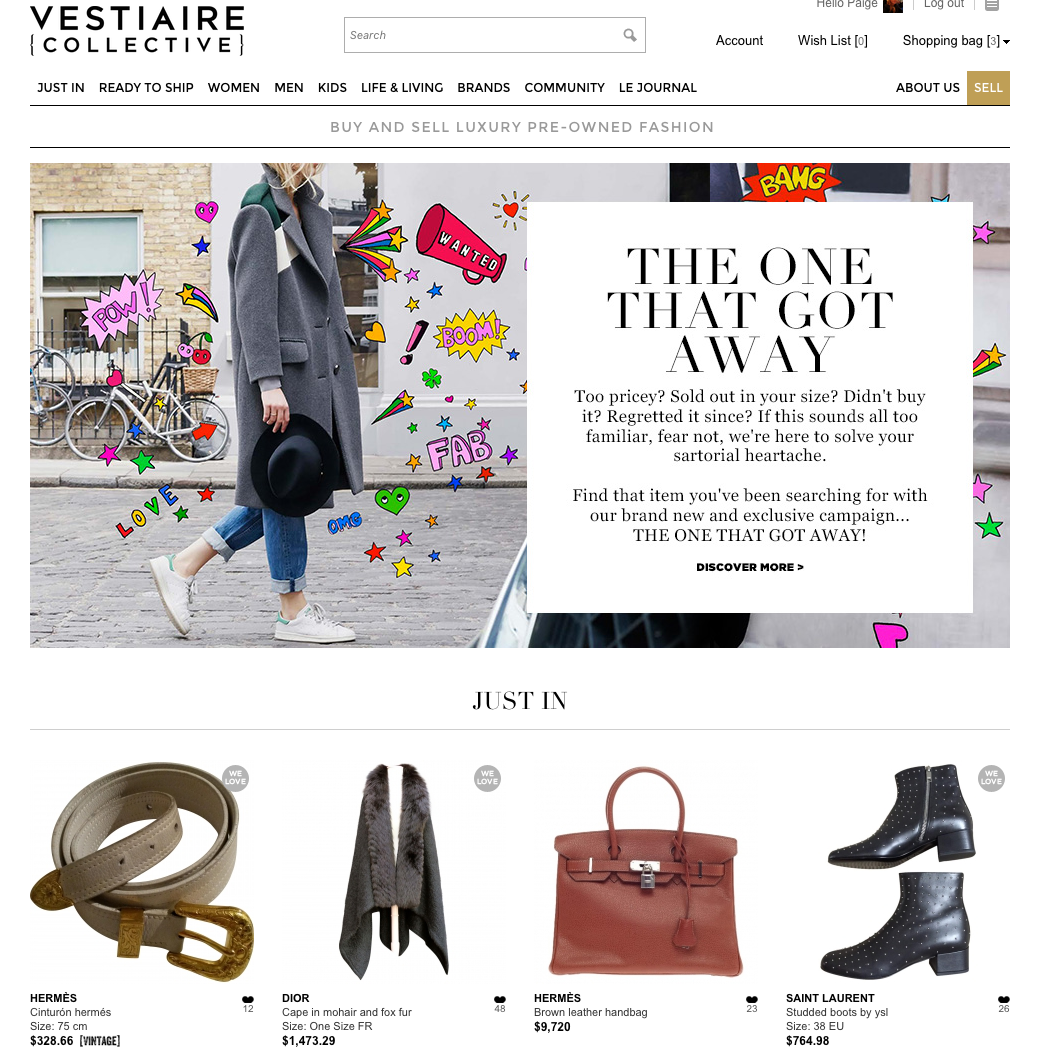 Vestiaire Collective Web Design Inspiration - Webspo