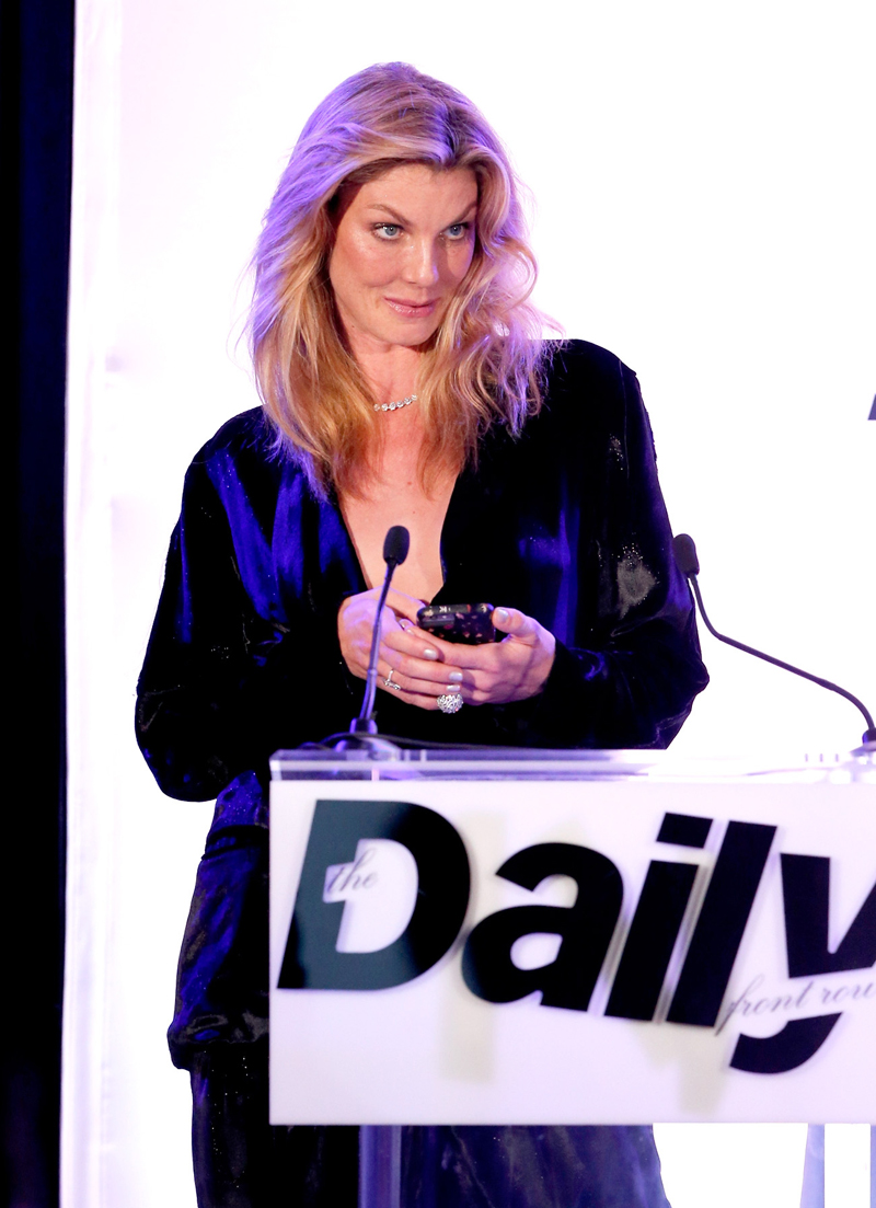 WEST HOLLYWOOD, CA - MARCH 20: EXCLUSIVE COVERAGE Model Angela Lindvall speaks onstage during The Daily Front Row "Fashion Los Angeles Awards" 2016 at Sunset Tower Hotel on March 20, 2016 in West Hollywood, California. (Photo by Rich Polk/Getty Images for The Daily Front Row)