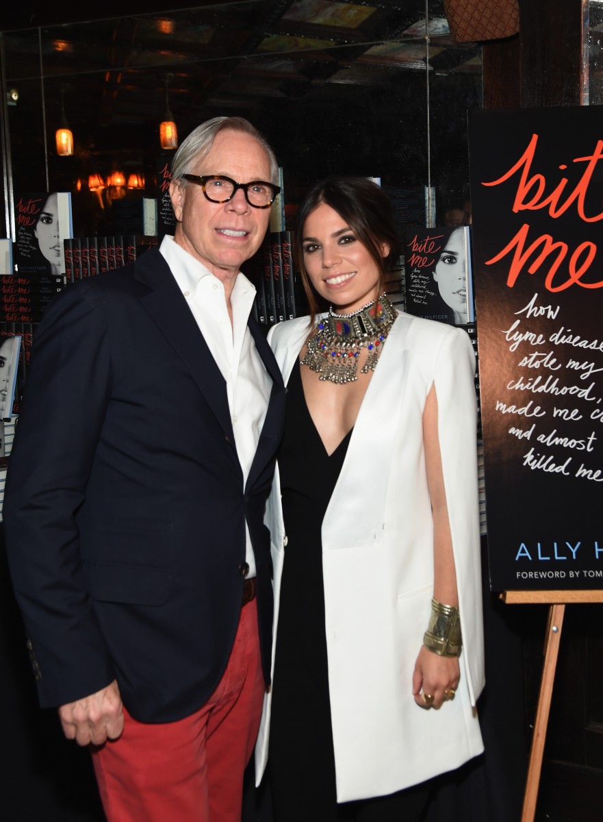 NEW YORK, NY - MAY 09: Fashion designer Tommy Hilfiger and Ally Hilfiger attend the launch of Ally Hilfiger's book, 'Bite Me' hosted by Ally and Tommy Hilfiger at The Jane Hotel on May 9, 2016 in New York City. (Photo by Jamie McCarthy/Getty Images for Ally Hilfiger)