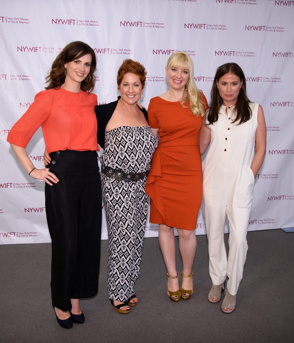 NEW YORK, NY - JUNE 13: Sheri Kornhaber, Hair Stylist Dianes Sikes , Caroline Duncan and Maura Tierney attend the 2016 New York Women In Film & Television's Designing Women Galaat CUNY Graduate Center on June 13, 2016 in New York City. (Photo by Dave Kotinsky/Getty Images)