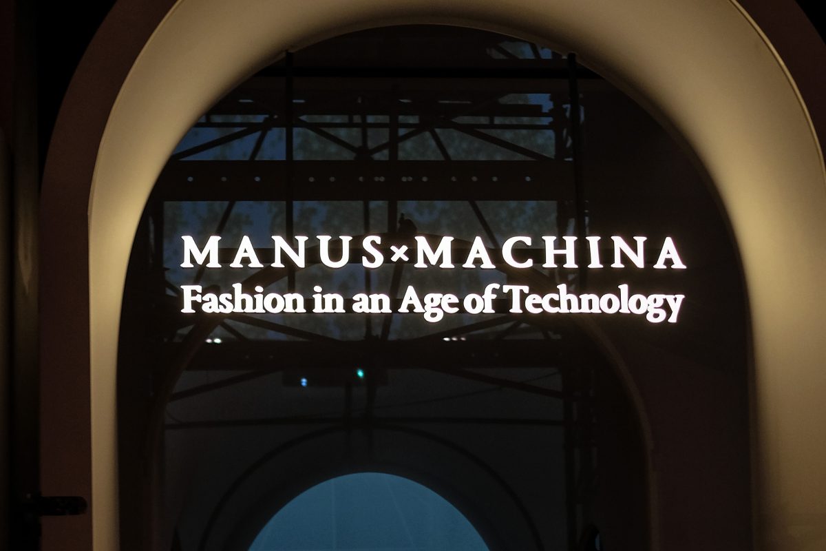 NEW YORK, NY - MAY 02: A view of the entrance sign at the "Manus x Machina: Fashion in an Age of Technology" exhibit at the Metropolitan Museum of Art on May 2, 2016 in New York City. (Photo by D Dipasupil/FilmMagic)