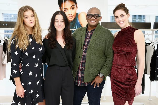 NEW YORK, NY - NOVEMBER 03: (L-R) Nina Agdal, Sofia Wacksman, Arthur Lewis and Hilary Rhoda pose for a photo for Kohl's launch of the k/lab Capsule on November 3, 2016 in New York City. (Photo by Astrid Stawiarz/Getty Images for Kohl's) *** Local Caption *** Nina Agdal;Sofia Wacksman;Arthur Lewis;Hilary Rhoda