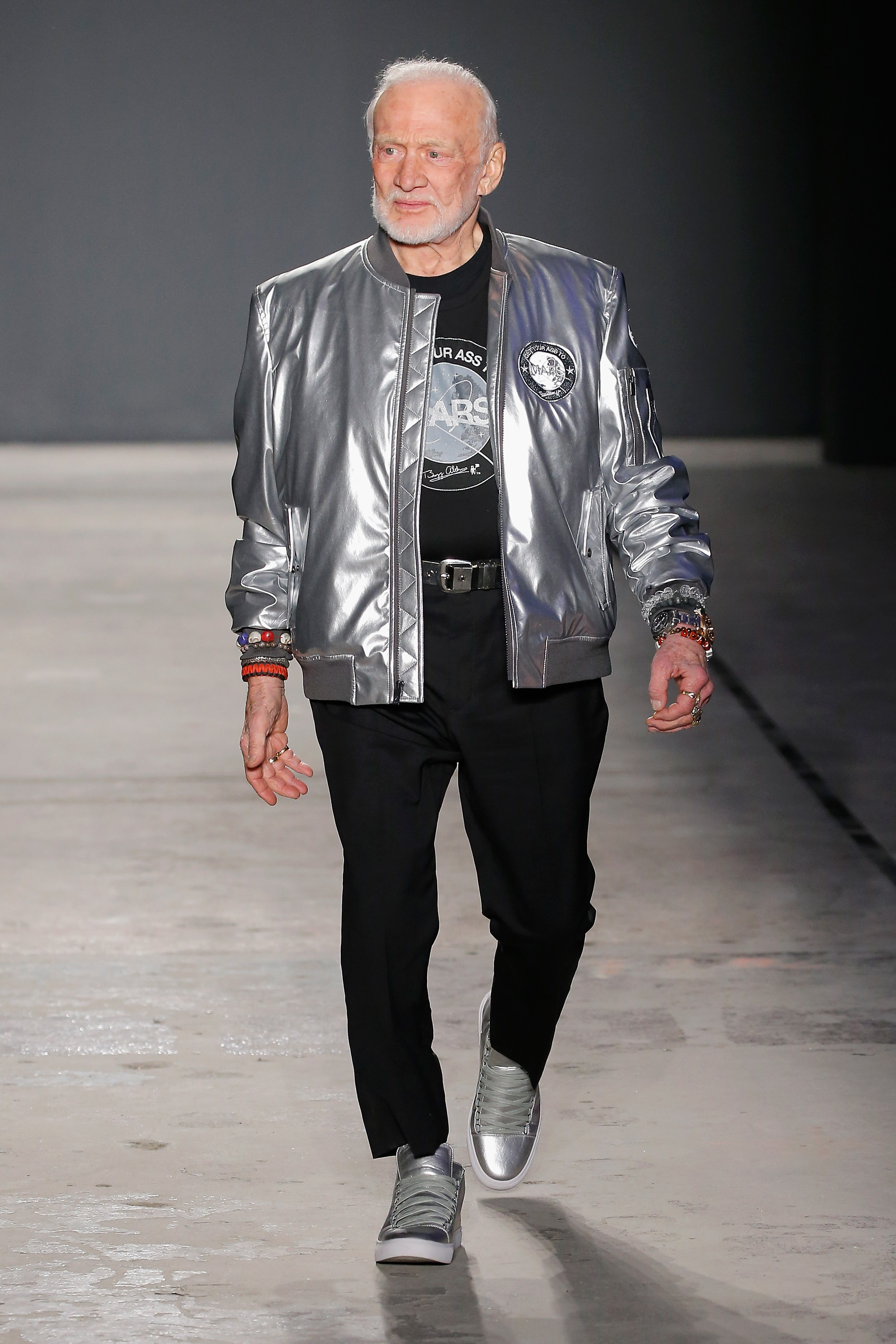 Astronaut Buzz Aldrin on Chanel's Space-Themed PFW Show