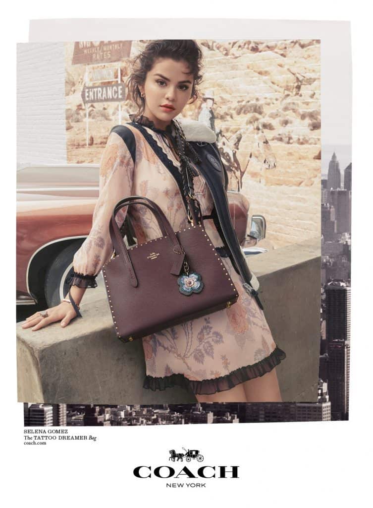 Actress and singer Selena Gomez, Louis Vuitton handbag detail