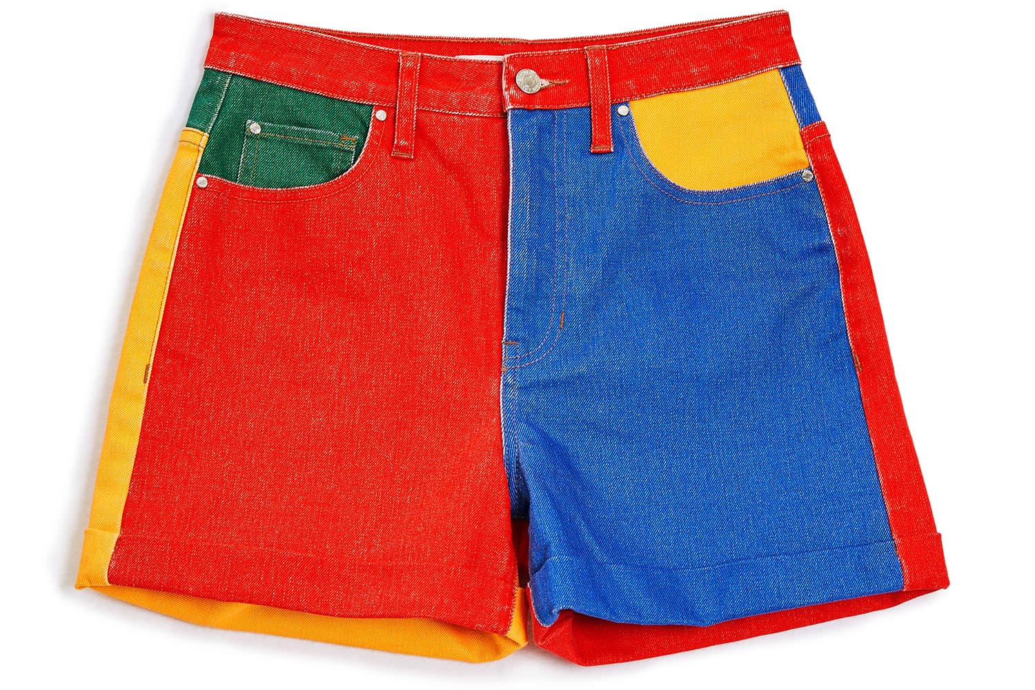 guess color block shorts