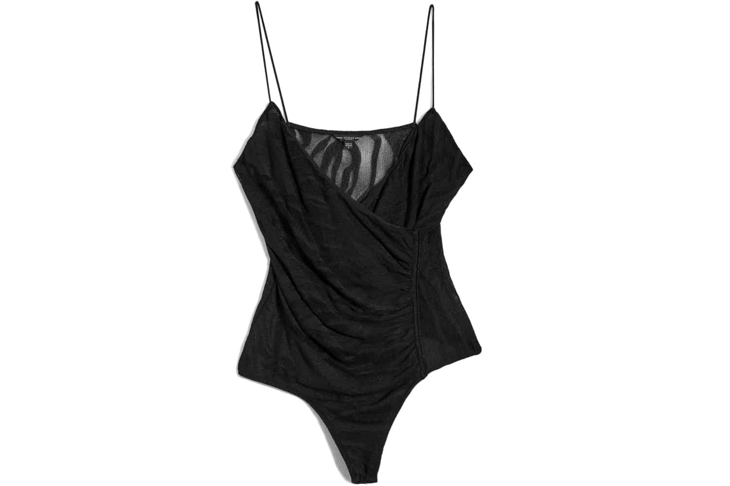 Editor's Pick: Guess Zebra Mesh Bodysuit In Black