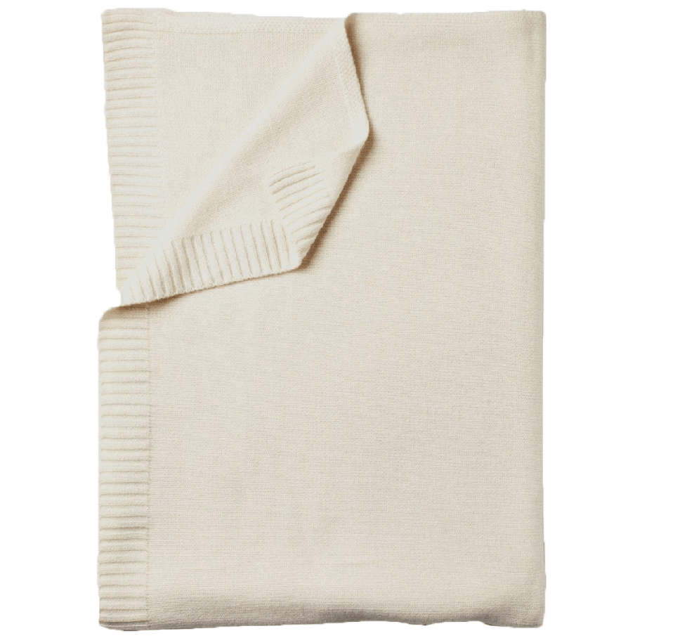White cashmere throw blanket