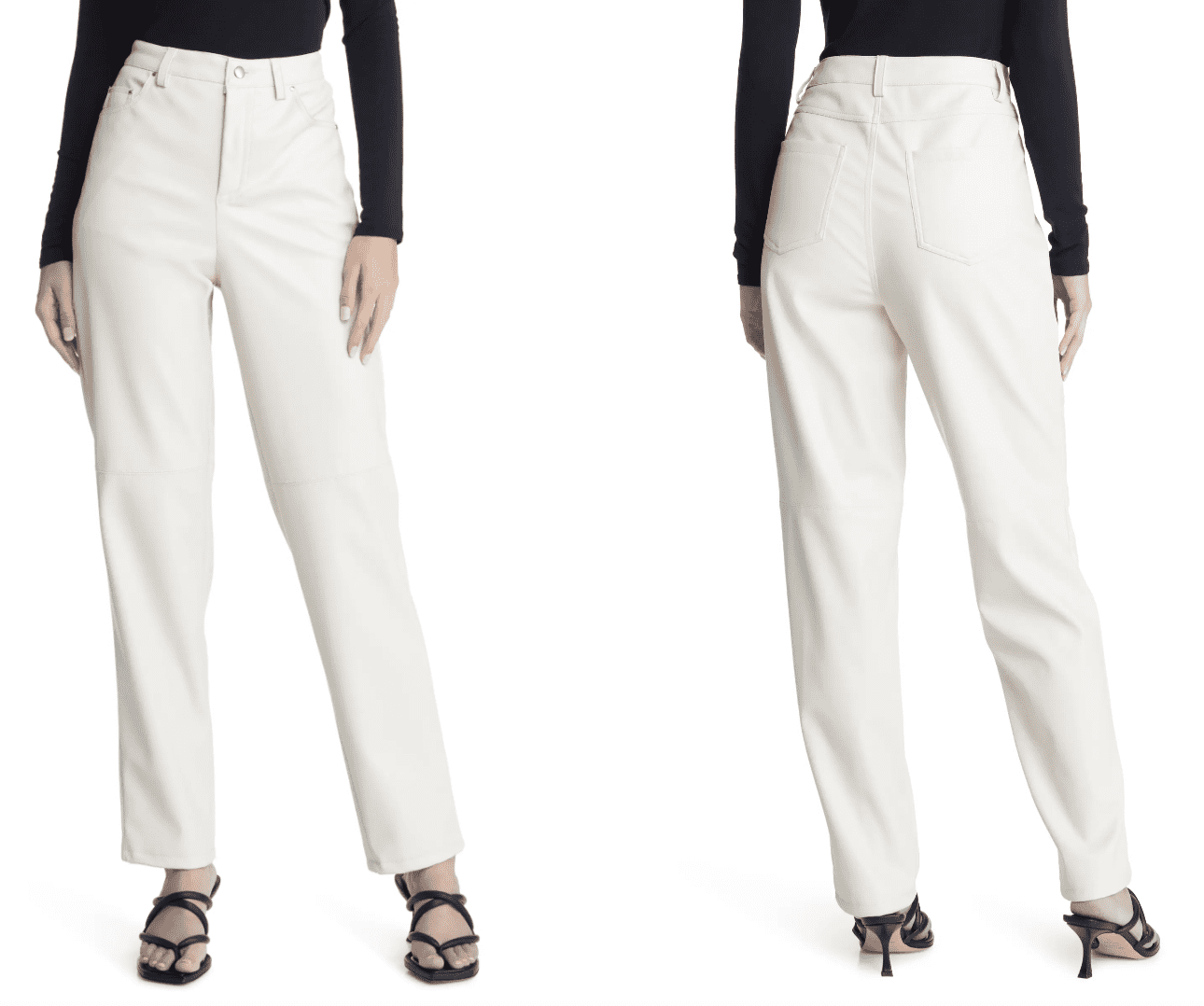 Vero Moda VMSANDRA COATED  Trousers  black  Zalandocouk