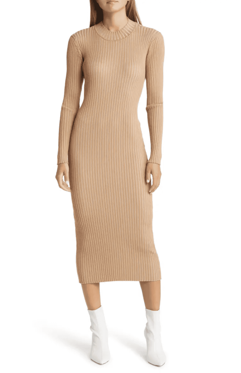 Editor's Pick: Vero Moda Willow Open Back Long Sleeve Rib Midi Sweater  Dress - Daily Front Row