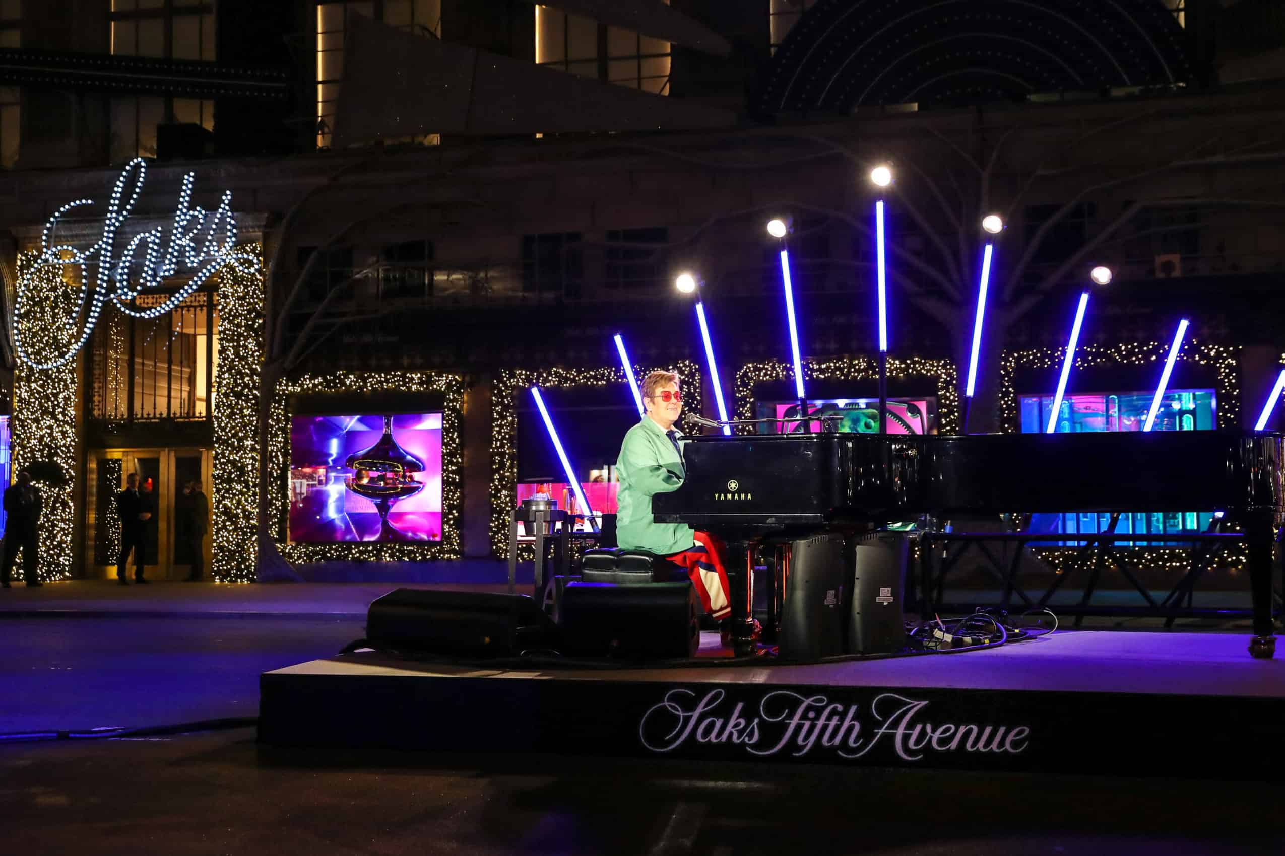 Elton John Stops Traffic on Fifth Avenue