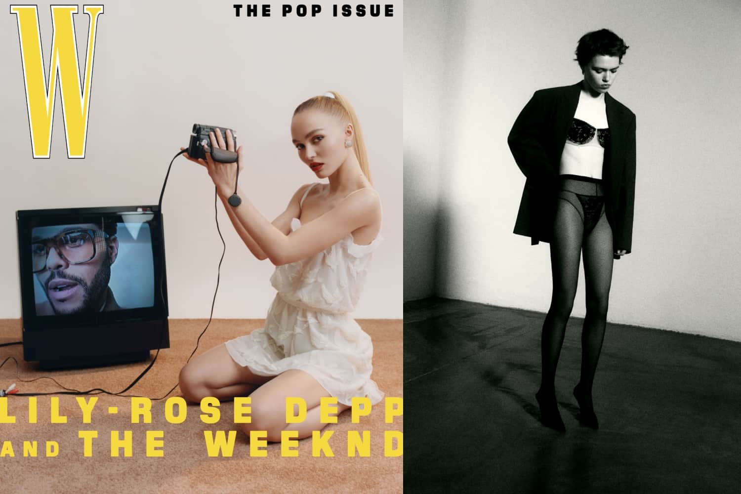 Lily-Rose Depp and The Weeknd Cover W