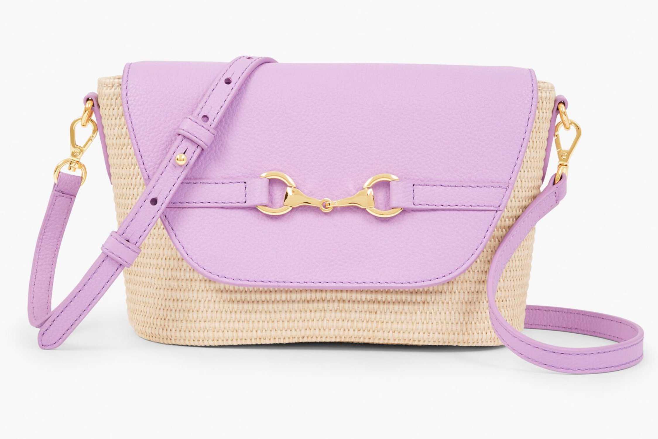 Talbots, Mother's Day, gifts, gift guide, bags, raffia bag, crossbody bag, woven bag, purple bag