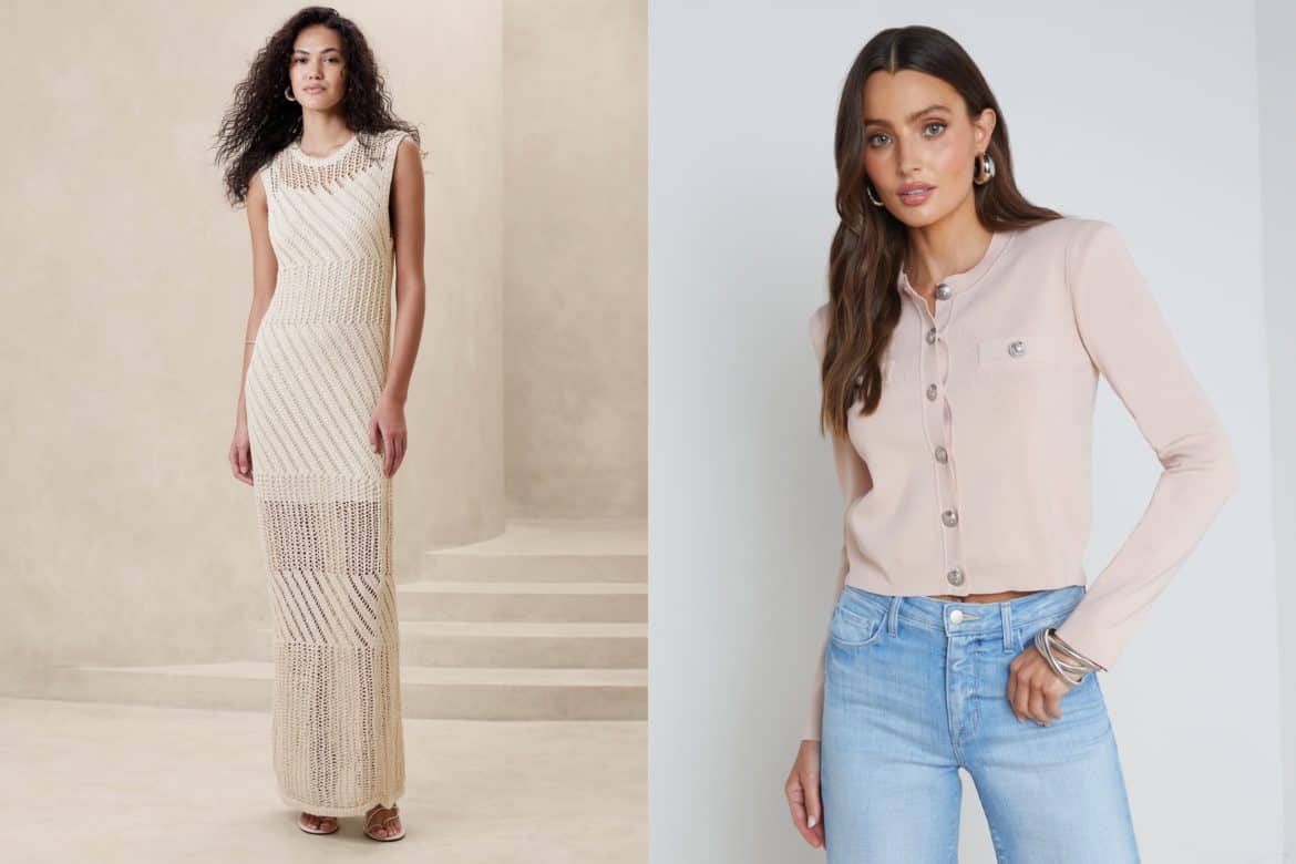Banana Republic, dress, knit dress, maxi dress, summer dress, L'Agence, cardigan, knits, fashion, summer fashion, summer outfits, chic outfits, shopping, summer shopping