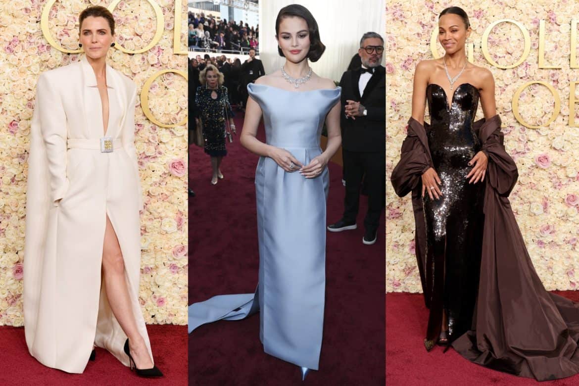 Golden Globes, Golden Globes 2025, red carpet, celebrity red carpet, fashion, awards, Prada, Gucci, Saint Laurent, Celine, Tiffany & Co, Dior, Chanel