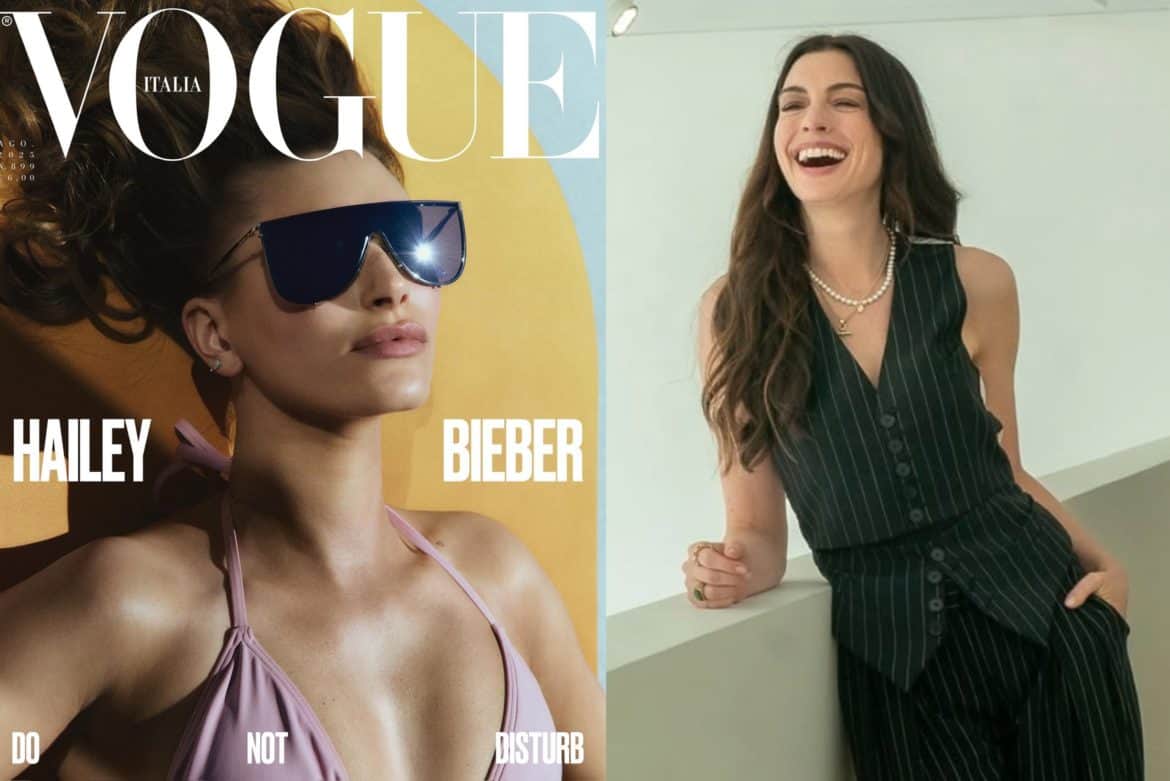 Daily News, Hailey Bieber, Vogue Italia, The Devil Wears Prada 2, Andy Sachs, Anne Hathaway, Fendi, David Beckham, JT, Cosmopolitan, covers, editorials